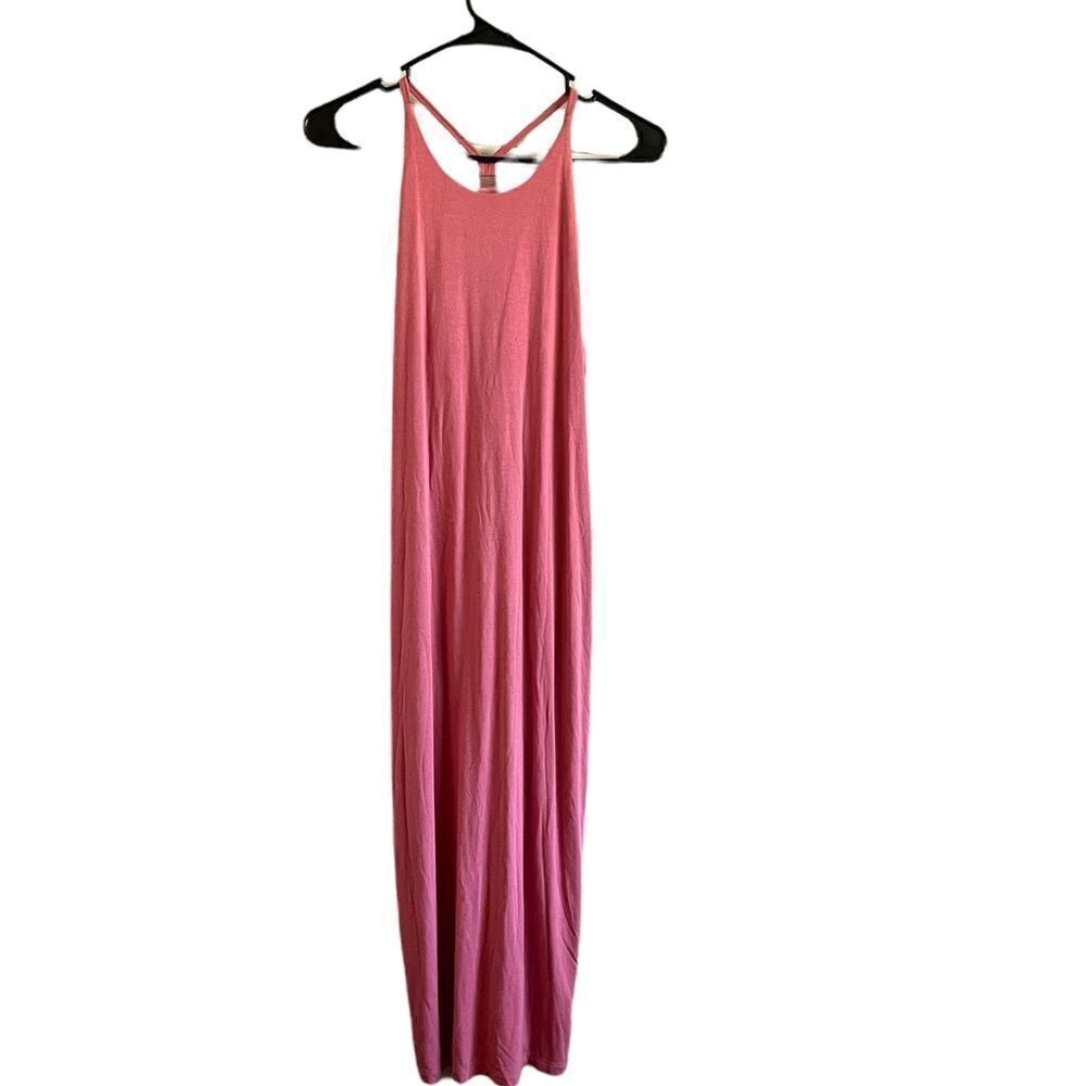 Athleta Pink Sleeveless Adjustable Racerback Maxi Dress